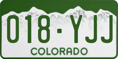 CO license plate 018YJJ