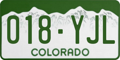 CO license plate 018YJL