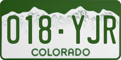 CO license plate 018YJR