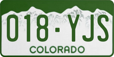 CO license plate 018YJS