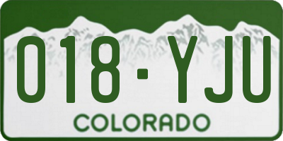 CO license plate 018YJU
