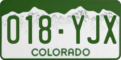 CO license plate 018YJX