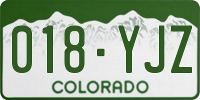 CO license plate 018YJZ