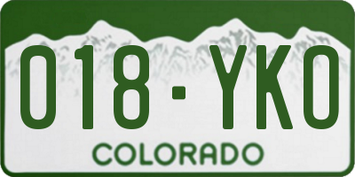 CO license plate 018YKO