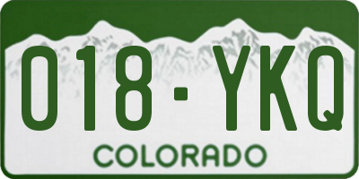 CO license plate 018YKQ