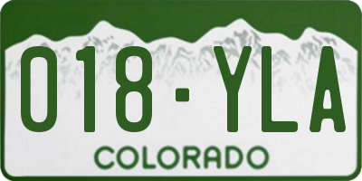 CO license plate 018YLA
