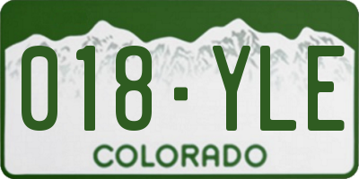 CO license plate 018YLE