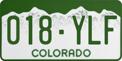 CO license plate 018YLF