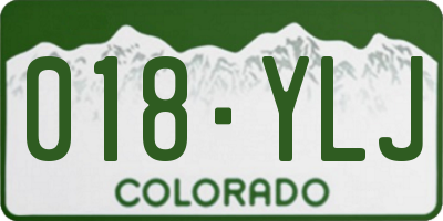 CO license plate 018YLJ