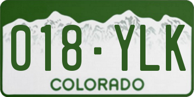 CO license plate 018YLK