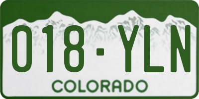 CO license plate 018YLN