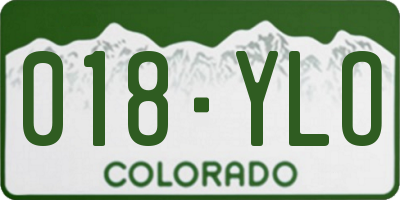 CO license plate 018YLO
