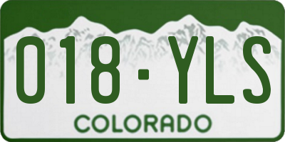CO license plate 018YLS