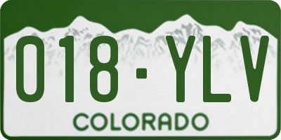 CO license plate 018YLV