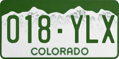 CO license plate 018YLX