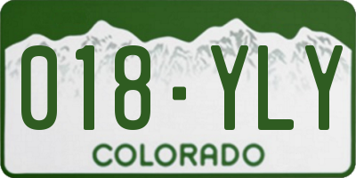 CO license plate 018YLY