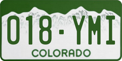 CO license plate 018YMI