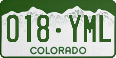 CO license plate 018YML