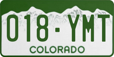 CO license plate 018YMT