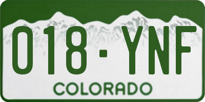 CO license plate 018YNF