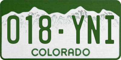CO license plate 018YNI