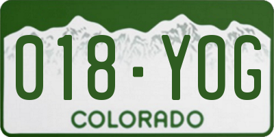 CO license plate 018YOG
