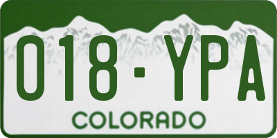 CO license plate 018YPA