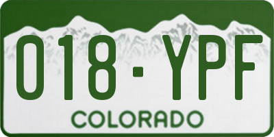 CO license plate 018YPF