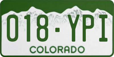 CO license plate 018YPI