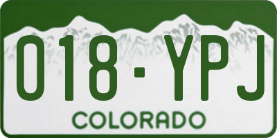CO license plate 018YPJ
