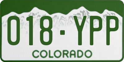 CO license plate 018YPP