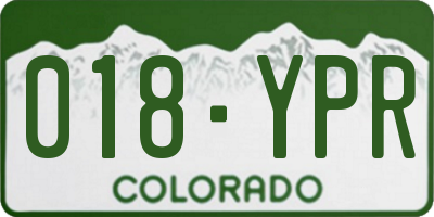 CO license plate 018YPR
