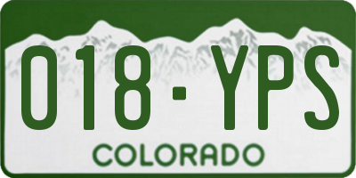 CO license plate 018YPS