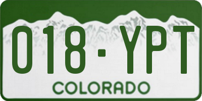 CO license plate 018YPT