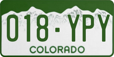 CO license plate 018YPY