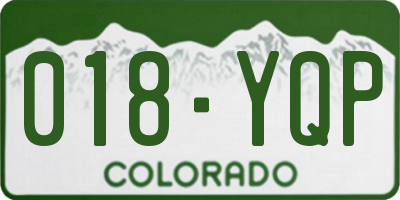 CO license plate 018YQP