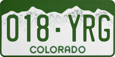 CO license plate 018YRG