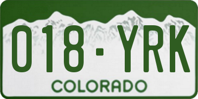 CO license plate 018YRK