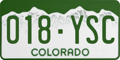 CO license plate 018YSC