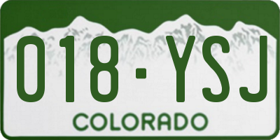 CO license plate 018YSJ
