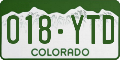 CO license plate 018YTD