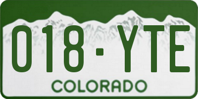 CO license plate 018YTE