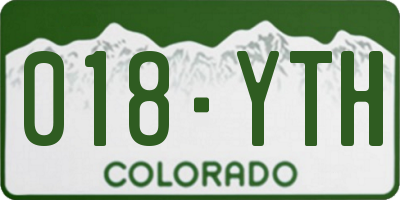 CO license plate 018YTH