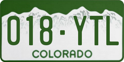 CO license plate 018YTL