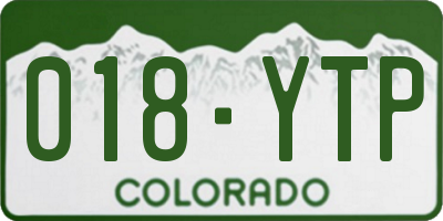 CO license plate 018YTP