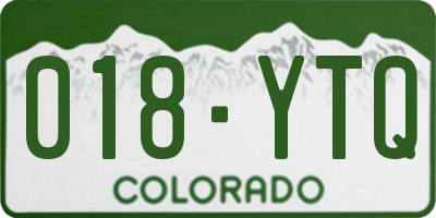CO license plate 018YTQ