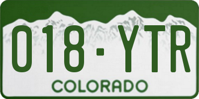 CO license plate 018YTR