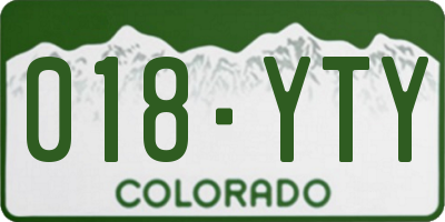 CO license plate 018YTY