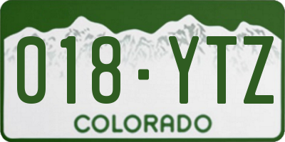 CO license plate 018YTZ