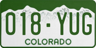 CO license plate 018YUG